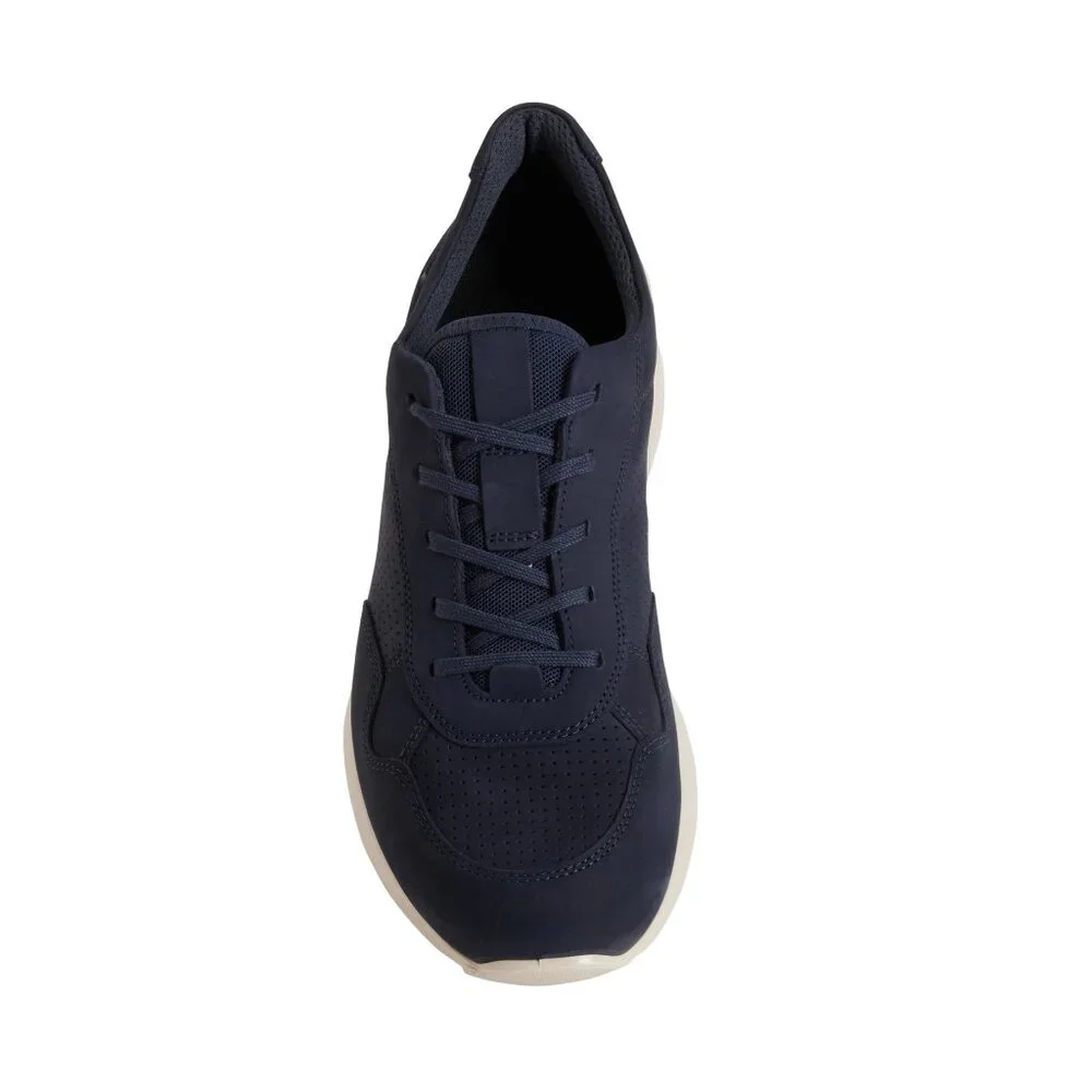 Ecco CS25 Mens Low Cut Sneaker Marine Nubuck Perforated Leather NIB MSRP 150